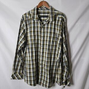 Horny‎ Toad Mens 100% Organic Cotton Plaid Button Down Collared Shirt sz XL